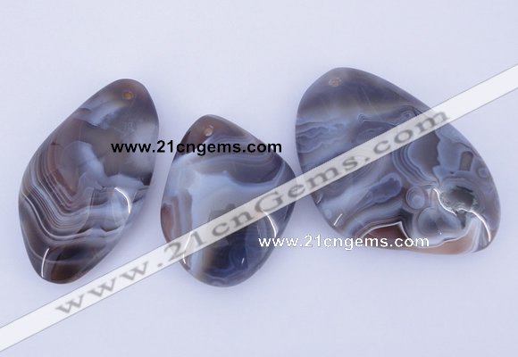 NGP935 2PCS 35-45mm*45-65mm nuggets botswana agate gemstone pendants