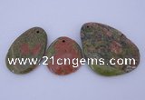 NGP939 5PCS 30-50mm*35-65mm freeform unakite gemstone pendants