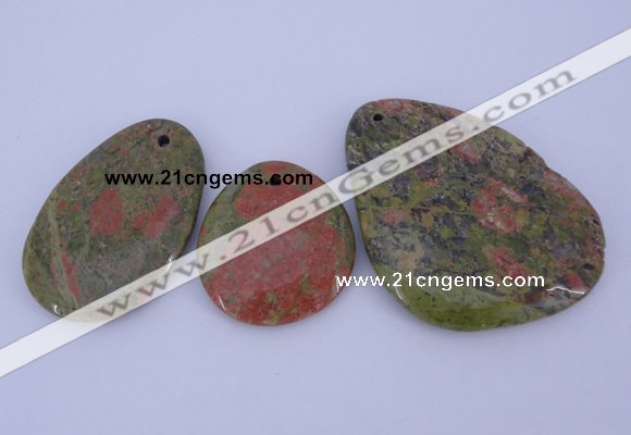 NGP939 5PCS 30-50mm*35-65mm freeform unakite gemstone pendants