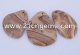 NGP944 5PCS 35-45mm*55-65mm freeform picture jasper gemstone pendants