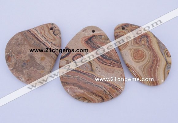 NGP944 5PCS 35-45mm*55-65mm freeform picture jasper gemstone pendants