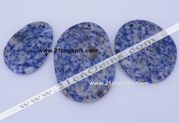 NGP945 5PCS 30-40mm*40-60mm freeform blue spot gemstone pendants