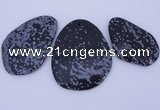 NGP947 5PCS 35-55mm*50-65mm freeform snowflake obsidian gemstone pendants