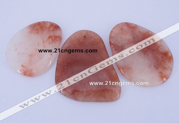 NGP950 5PCS 35-55mm*50-65mm freeform red quartz gemstone pendants