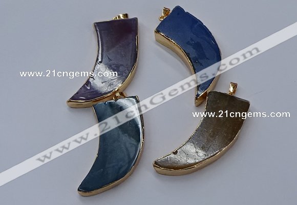 NGP9517 22*60mm - 25*65mm horn agate gemstone pendants wholesale