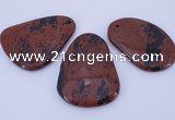 NGP957 5PCS 35-45mm*50-65mm freeform mahogany obsidian gemstone pendants