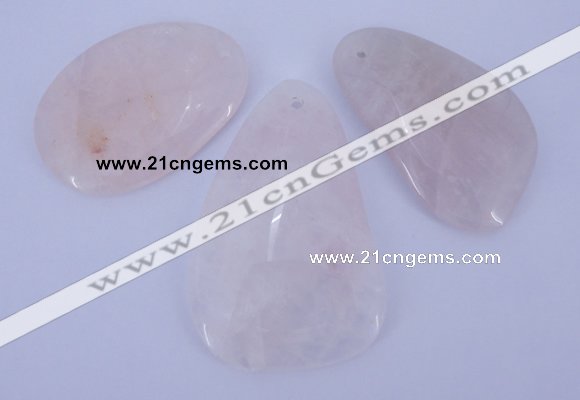 NGP959 5PCS 35-45mm*50-65mm freeform rose quartz gemstone pendants