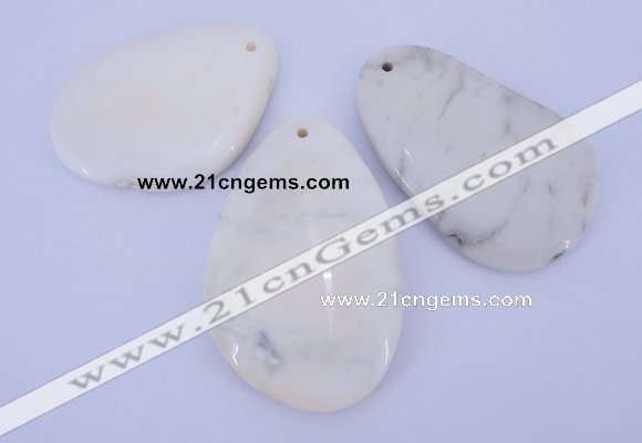 NGP960 5PCS 35-45mm*50-65mm freeform white howlite turquoise pendants