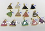 NGP9603 20*20mm faceted triangle plated druzy agate pendants