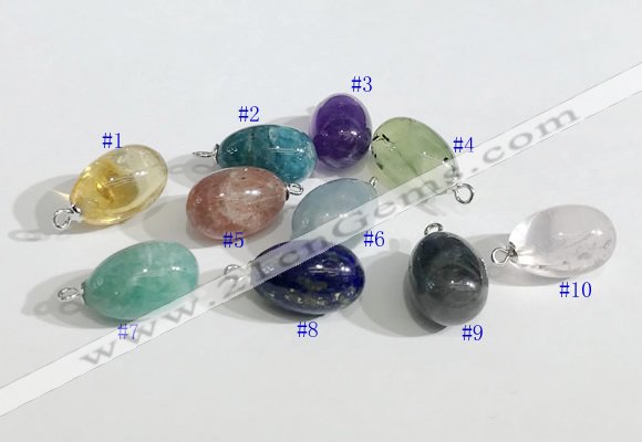 NGP9703 9*15mm teardrop  mixed gemstone pendants wholesale