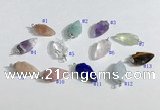 NGP9708 9*15mm arrowhead-shaped  mixed gemstone pendants wholesale