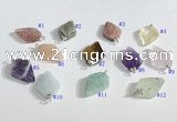 NGP9709 11*15mm arrowhead-shaped  mixed gemstone pendants wholesale