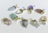 NGP9715 11*16mm arrowhead-shaped  mixed gemstone pendants wholesale