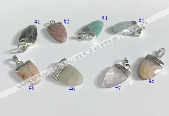 NGP9716 11*16mm arrowhead-shaped  mixed gemstone pendants wholesale