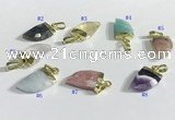 NGP9721 11*16mm horn-shaped  mixed gemstone pendants wholesale