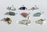 NGP9722 11*16mm horn-shaped  mixed gemstone pendants wholesale