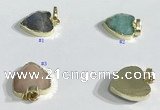 NGP9727 14mm heart-shaped  mixed gemstone pendants wholesale
