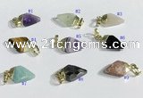 NGP9728 11*15mm arrowhead-shaped  mixed gemstone pendants wholesale