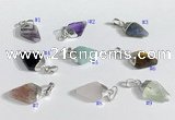 NGP9729 11*15mm arrowhead-shaped  mixed gemstone pendants wholesale