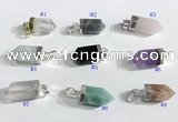 NGP9731 8*16mm sticks-shaped  mixed gemstone pendants wholesale