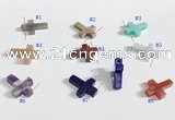 NGP9735 13*18mm cross-shaped  mixed gemstone pendants wholesale