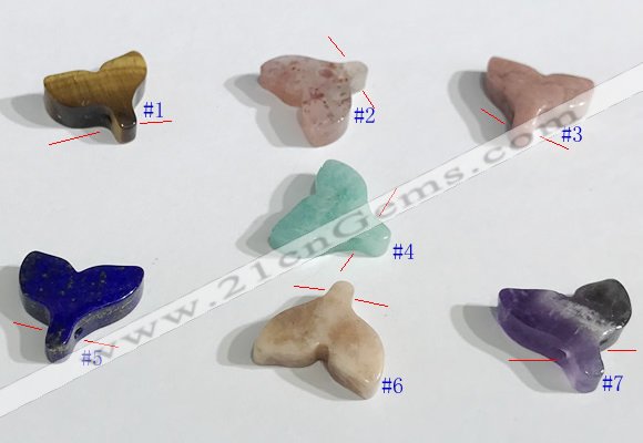 NGP9740 14*14mm fishtail-shaped  mixed gemstone pendants wholesale