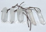 NGP9764 10*30mm-12*45mm sticks white crystal pendants