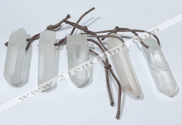 NGP9764 10*30mm-12*45mm sticks white crystal pendants