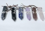 NGP9765 12*40mm-15*55mm sticks mixed gemstone pendants