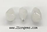 NGP9800 22*35mm - 25*40mm faceted nuggets white jade pendants