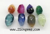 NGP9815 22*35mm - 25*40mm faceted nuggets mixed druzy geode agate pendants