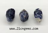 NGP9817 22*35mm - 25*40mm faceted nuggets sodalite gemstone pendants