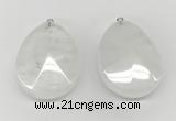 NGP9830 32*42mm - 35*45mm faceted nuggets white jade pendants