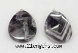 NGP9834 32*42mm - 35*45mm faceted nuggets dogtooth amethyst pendants