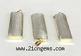 NGP9847 14*38mm - 18*45mm rectangle white calcite gemstone pendants