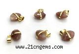 NGP9866 10*15mm faceted oval sunstone pendant