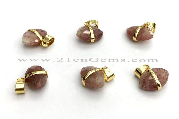 NGP9866 10*15mm faceted oval sunstone pendant