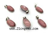 NGP9872 12*20mm oval pink wooden jasper pendant