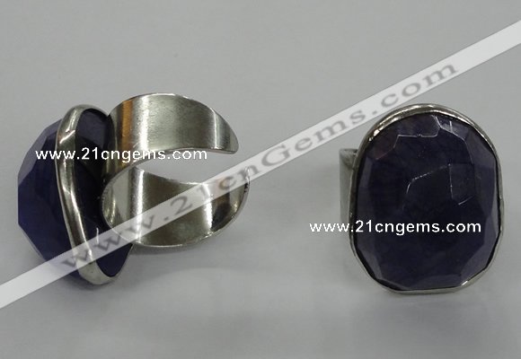 NGR03 18*25mm - 22*28mm faceted nuggets agate gemstone rings