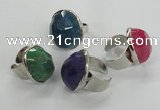 NGR05 18*25mm - 22*28mm faceted nuggets agate gemstone rings