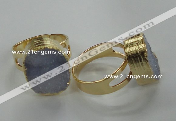 NGR07 13*18mm - 15*20mm freeform blue lace agate gemstone rings