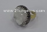 NGR1000 26mm - 28mm coin druzy quartz rings wholesale