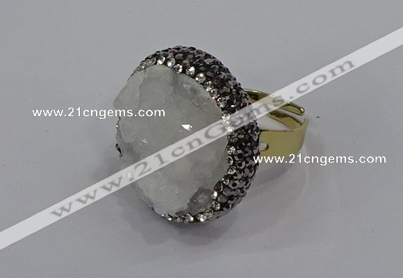 NGR1000 26mm - 28mm coin druzy quartz rings wholesale