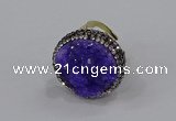 NGR1002 26mm - 28mm coin druzy quartz rings wholesale