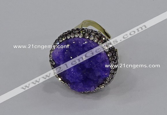 NGR1002 26mm - 28mm coin druzy quartz rings wholesale