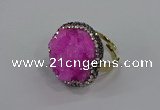 NGR1003 26mm - 28mm coin druzy quartz rings wholesale