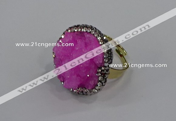 NGR1003 26mm - 28mm coin druzy quartz rings wholesale