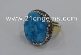 NGR1005 26mm - 28mm coin druzy quartz rings wholesale