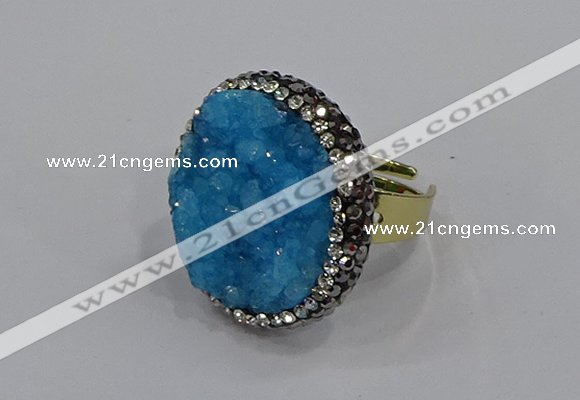 NGR1005 26mm - 28mm coin druzy quartz rings wholesale