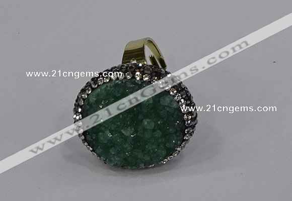 NGR1006 26mm - 28mm coin druzy quartz rings wholesale